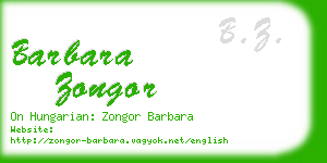 barbara zongor business card